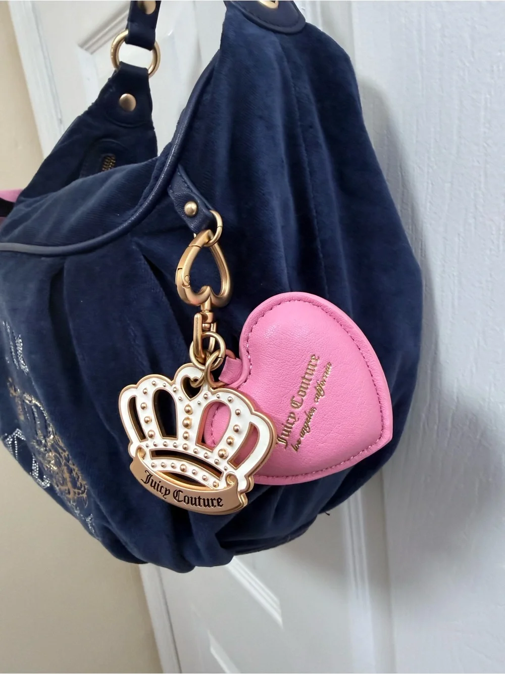Juicy Couture Royal Bloom Hobo Bag in Atlantis Blue w/Charms & Bow